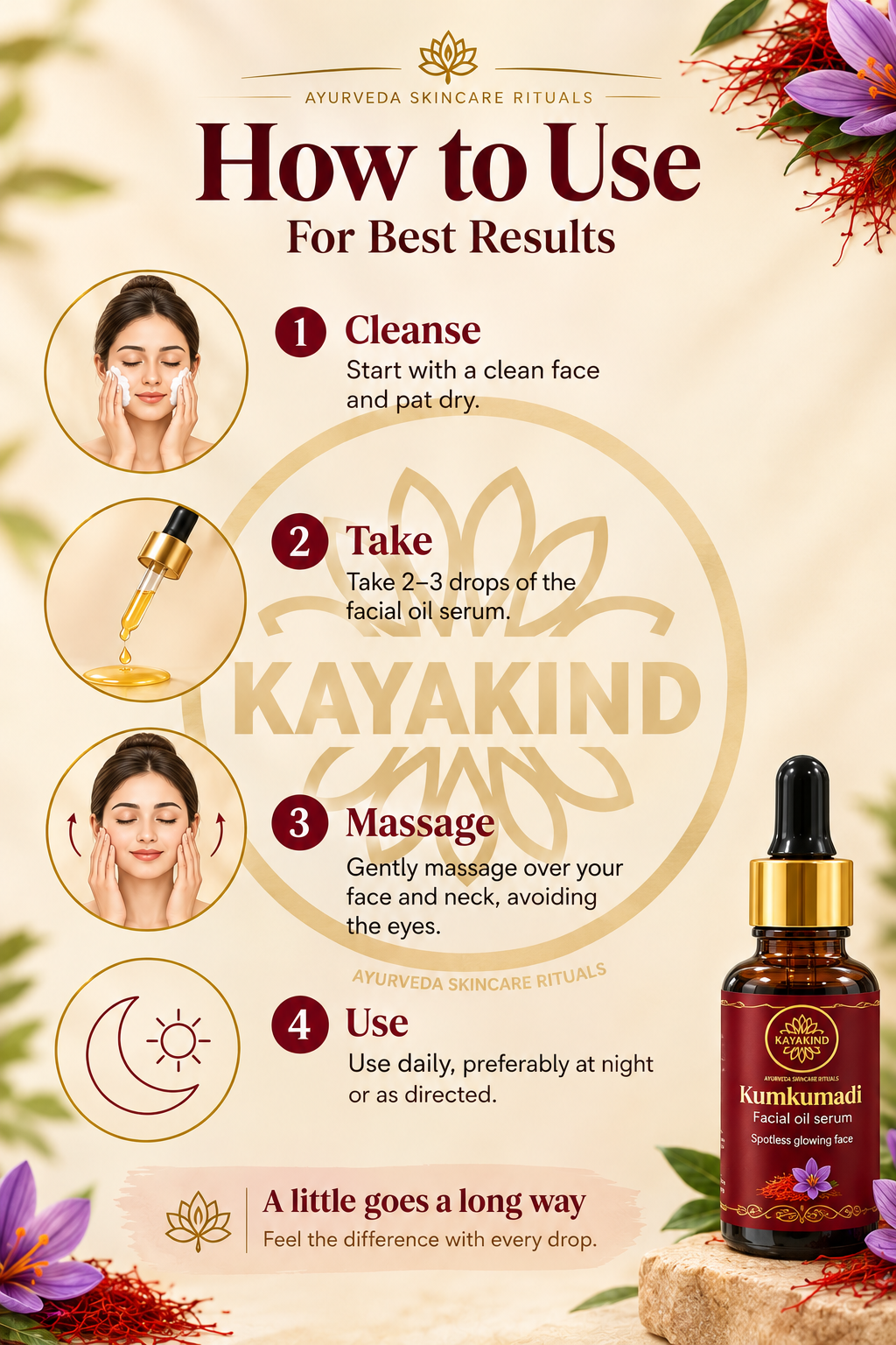 Kumkumadi facial oil serum